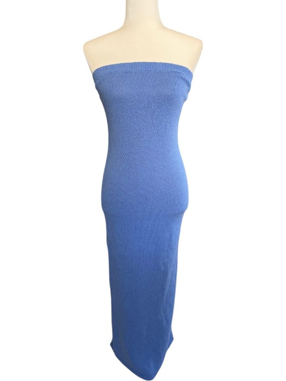 Free People Beach Strapless Tube Maxi Dress Column skirt Small periwinkle blue